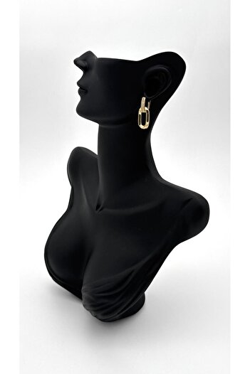 ELİOSA Zircon Oval Gold Tarnish Free (Xuping) Steel Earrings