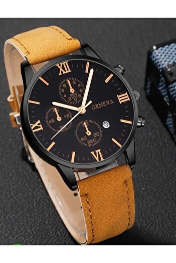 ÇEÇEN HOME Men's Business Watch Heavy Duty Round Quartz Watch