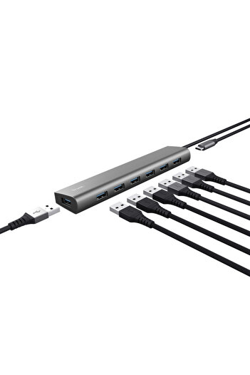 Trust Hub-uri USB Hub Trust Halyx 7xUSB 3.2 Gen1, gri