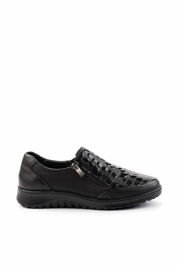 Bambi Black Black Leather Women's Casual Shoes K01331057003