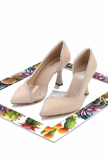 Bambi Matte Beige Women's Evening Dress Shoes K01419063038