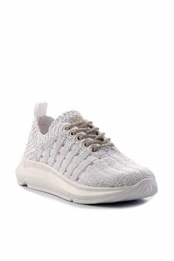Bambi Beyaz Lame Kadın Sneaker K01792015116