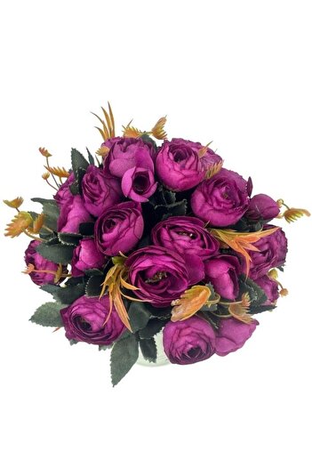 Nettenevime Yapay Çiçek Krem Antik Saksıda Mor Erengül 23cm