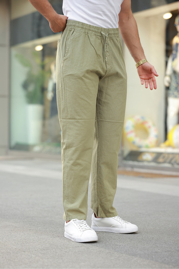 Minharir Men's Loose Fit Linen Trousers