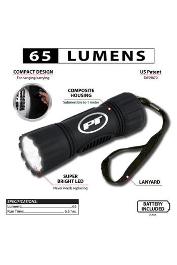 Generic Performance Tool 65-Lumens Storm Composite LED Flashlight Black W2456