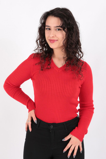 Fashion Friends 23K0289K1 Women's V-Neck Sweater