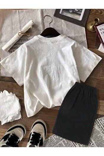 Renna Mood Girl/Boy Leopard Ribbon Printed Shorts-Tshirt Set