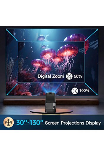 VSM Videoproiector portabil SMART, 12000 lumeni, 500 ANSI, Android 11, Wi-Fi 6, FullHD cu suport 4K