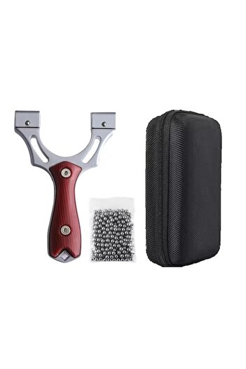 Globalport Retail Professional aluminum slingshot 120x80x30 mm with laser, slingshot, box and 100 steel balls