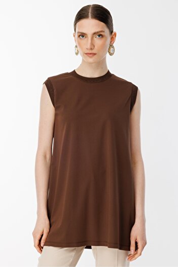 Ghisa Sleeveless Tunic Brown 4677