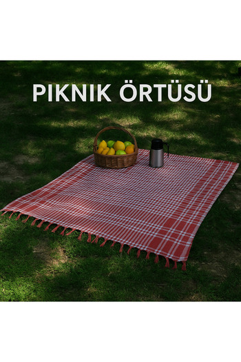 cs ilkim Red Multi-Purpose Table Cloth Picnic Cover 170 X 170 cm