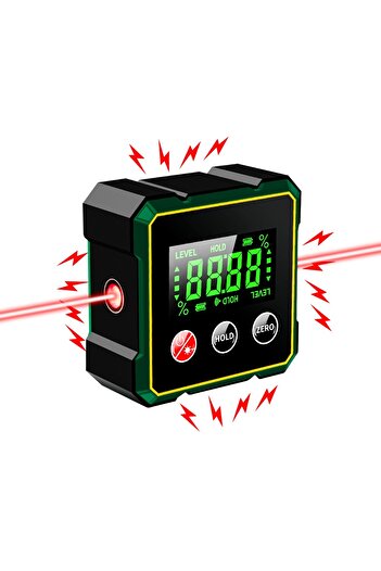 OEM Professional Digital Inclinometer with Laser, Portable, Magnetic Base, LCD Display, Digital Level