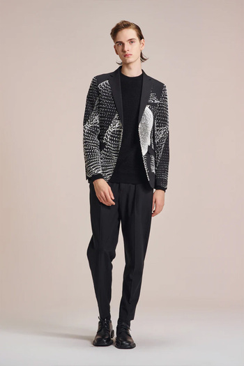 HARRISON WONG Jachetă de lână cu vectori și broderie 3D - HARRISON WONG - 50, NEGRU