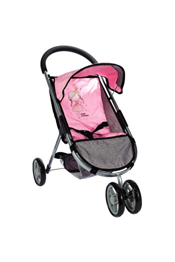 indiggo Cărucior pentru păpuși Little Princess roz-gri