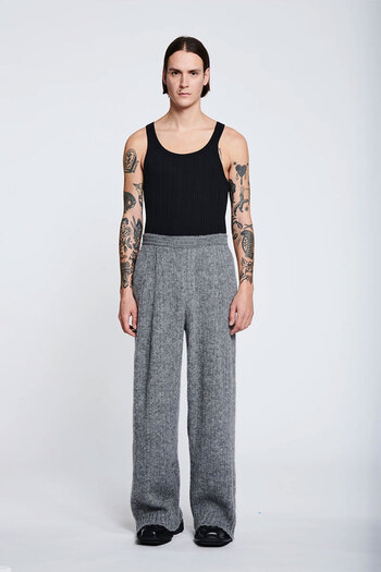 LOUIS GABRIEL NOUCHI KNITTED PANTS - LOUIS GABRIEL NOUCHI - GRAY, M