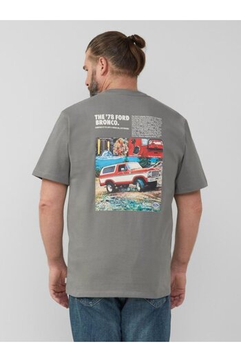 s.Oliver Big Sizes Men's big size T-shirt with Ford logo print, crew neck