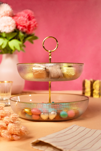 Fecra Loren Layer Bowl with Gold Mesh