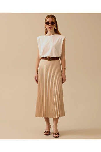 SEÇİL Elastic Waist Pleated Skirt