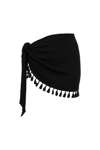 Eight Fashion Pareo Black Tassel Beach Wear