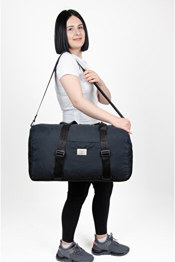 KAFF Black Shoulder Strap Waterproof Fabric Large Size Suitcase Sports Travel Bag -1011