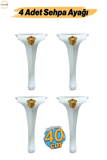 Badem10 Lukens 4 Pcs White Gold Coffee Table Table Legs 40cm Plastic Foot Furniture Zigon Coffee Table Leg
