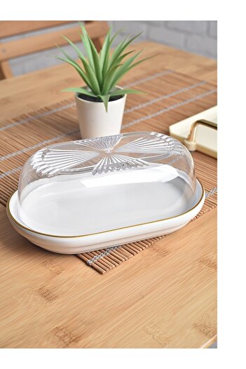 HızlıTrend 1 Piece 2 Piece Ceramic Butter Bowl Cheese Butter Breakfast Storage & Presentation Container