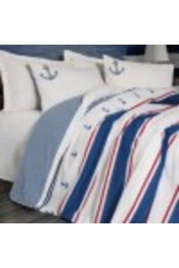 Cotton Box Double bed linen 100% cotton ranforce, duvet cover 200x220cm, Cotton Box, Brine Ecru with stripes