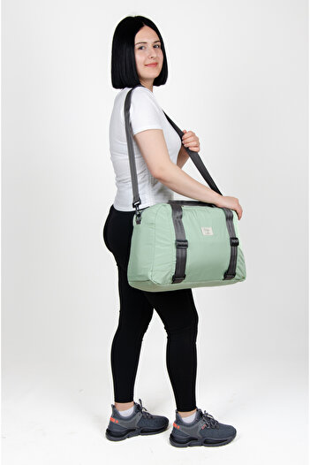 KAFF Mint Waterproof Fabric Large Volume Functional Women's Hand and Shoulder Bag with Shoulder Strap -1009