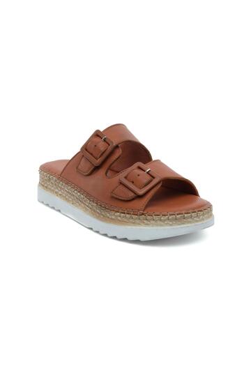 Greyder 50757 Women's Tan Genuine Leather Slippers