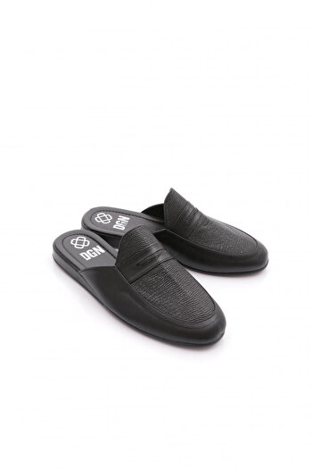 DGN Men's Leather Groom Slippers