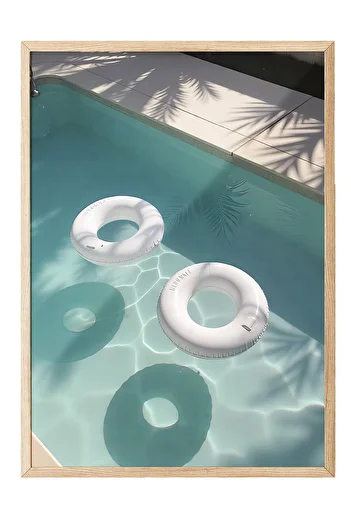 Postifull Wooden Framed Poster, Sea Ring, Photo, Blue Color Poster, 2025 Summer Selection, No:109656