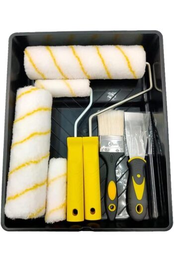 GENERAL Paint Roller Set 6pc - Paint Rollers for Walls and Ceilings, Paint Pads, Paint Tray, Brush, Scraper,