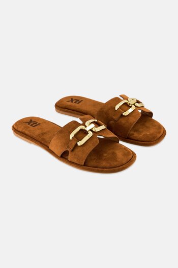 XTI Women Slip On Flats, Brown
