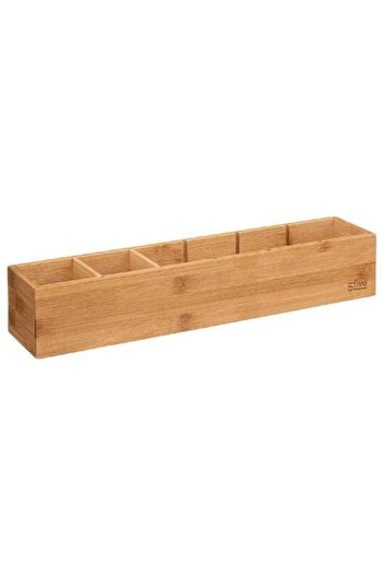 Generic Five Simply Smart Tidy 3-Bin Bamboo Modular SpSaving Storage Organizer Brown