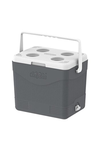 Generic Cosmoplast Keep Cold Durable BPA-Free Picnic Ice Box with Handle Grey 24 Liter