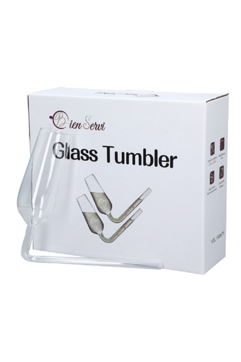 Bien Servi Dishwasher Safe Temperature-Resistance Glass Tumbler with Straw Clear