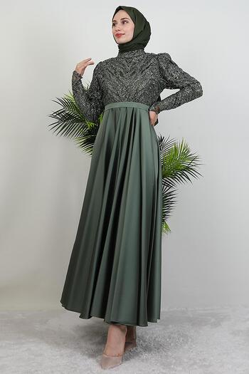 GİYZAMİLA Βραδινό φόρεμα Velora Hijab Χακί