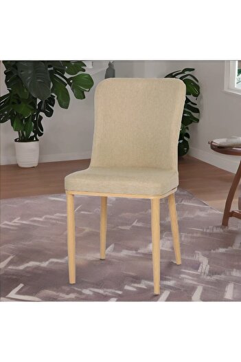 rexa Fabric Dining Chair with Wooden Legs