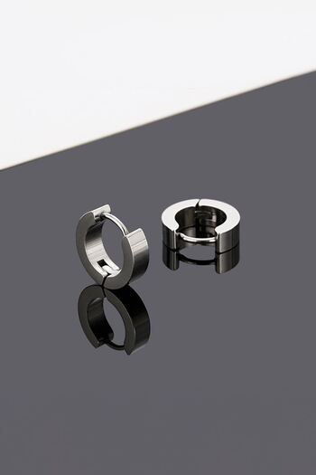 Chavin Steel 4 mm Silver Hoop Earring Ey21By