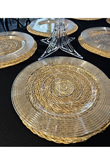 Özbey ArtDeco 12-Piece Transparent Supla Service Presentation Holder