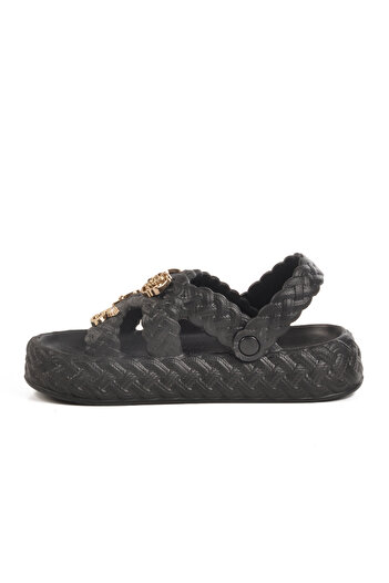 Aspor Black Eva Flexible Women's Flat Slippers