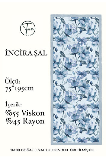 tuaipek ȘAL DE PERLE din mătase organică de viscoză - Motiv floral