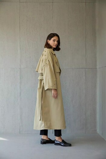 Kirazgym Trench Coat with Shoulder Epaulet Detail 1300