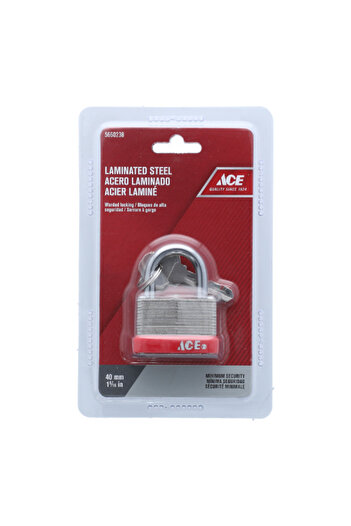 ACE Laminated Steel Padlock with Key 40mm