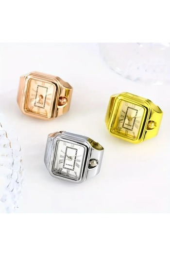 Bozhi Luxury Ring Watch – Rose Gold, Gold and Silver Color Options – Roman Numeral Quartz Movement, Gift