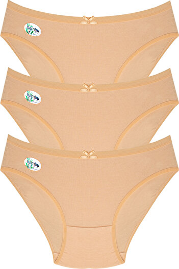 BUTİK1AVM Women's Bamboo Panties 100% Bamboo Ultra Flexible Soft Textured 3 Pieces