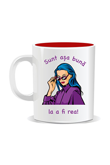 OEM Personalized mug with funny message, I'm so good at being bad - Red interior