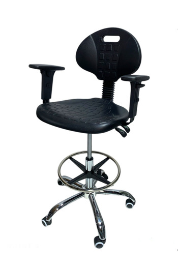 rexa Modern Polyurethane Task Chair with Arms in Black