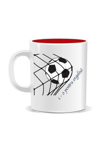 OEM Personalized mug with funny message, 1-0 for pride - Red interior