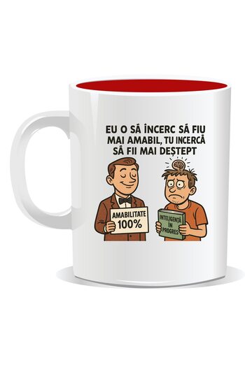 OEM Personalized mug with funny message, I'll try to be kinder - red interior